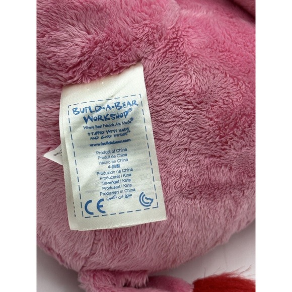 Build A Bear Pink Elephant Plush With Hearts Stuffed Animal Toy Valentine’s Day - Picture 9 of 10